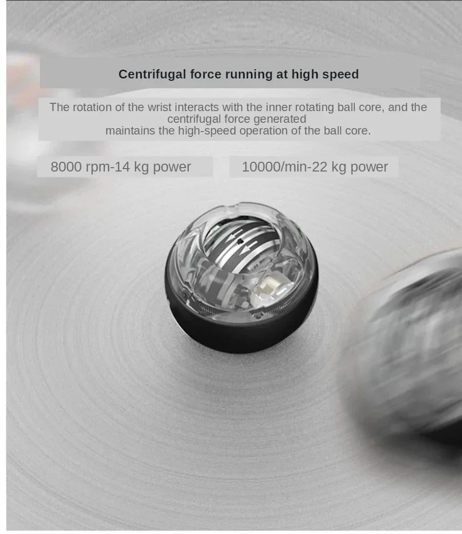 LED Powerball Wrist Trainer Ball Wrist Strengthener Gyro Self-Starting Forearm Trainer Gyro Ball for Strengthening Muscles