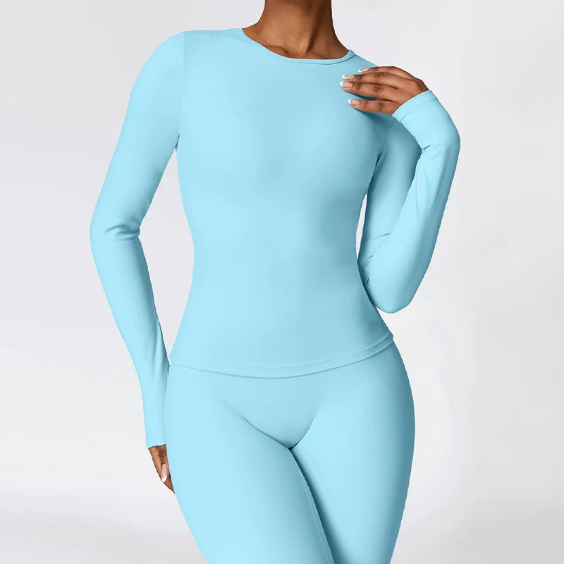 Women’s long sleeve gym shirt for workouts