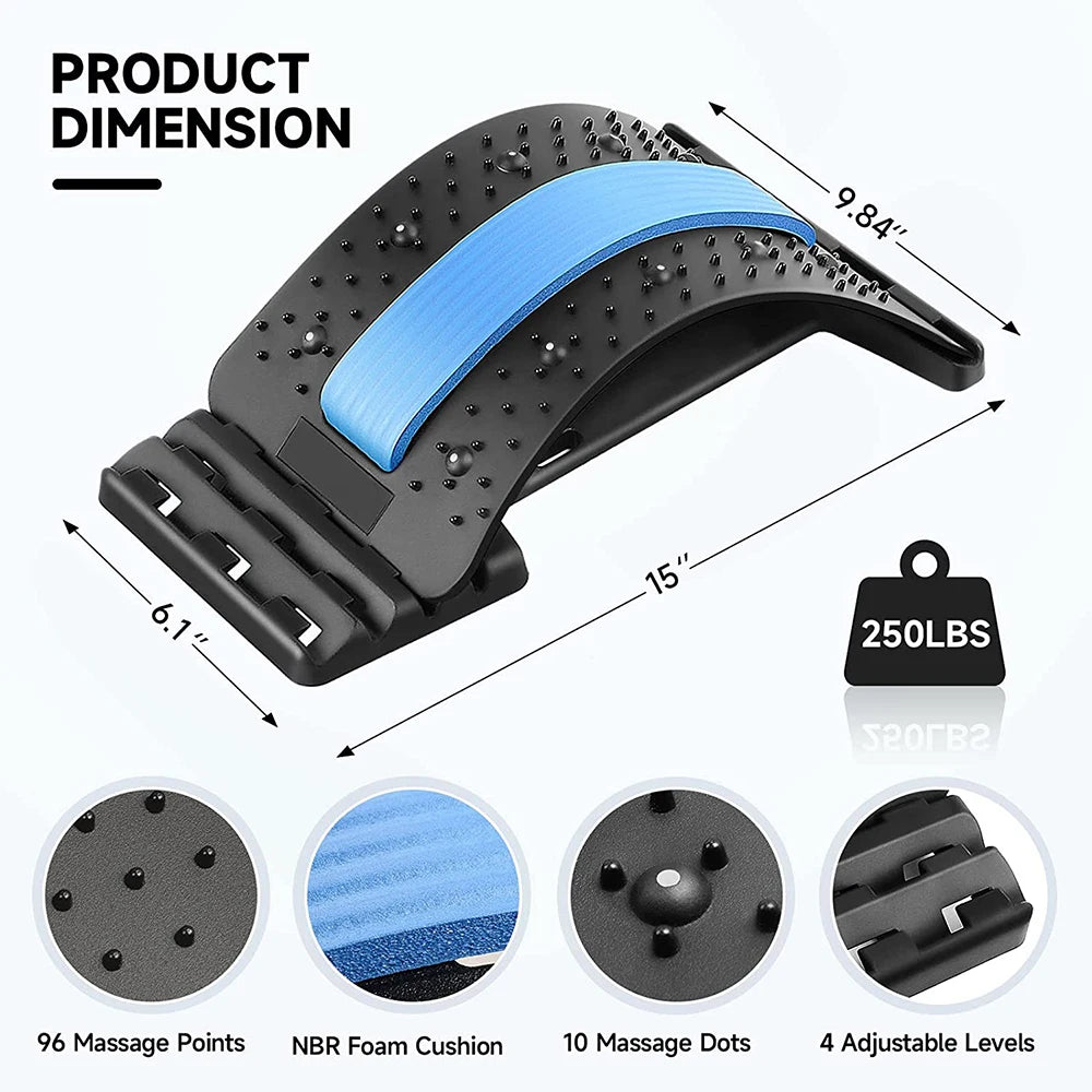 Lower back pain relief device with ergonomic design