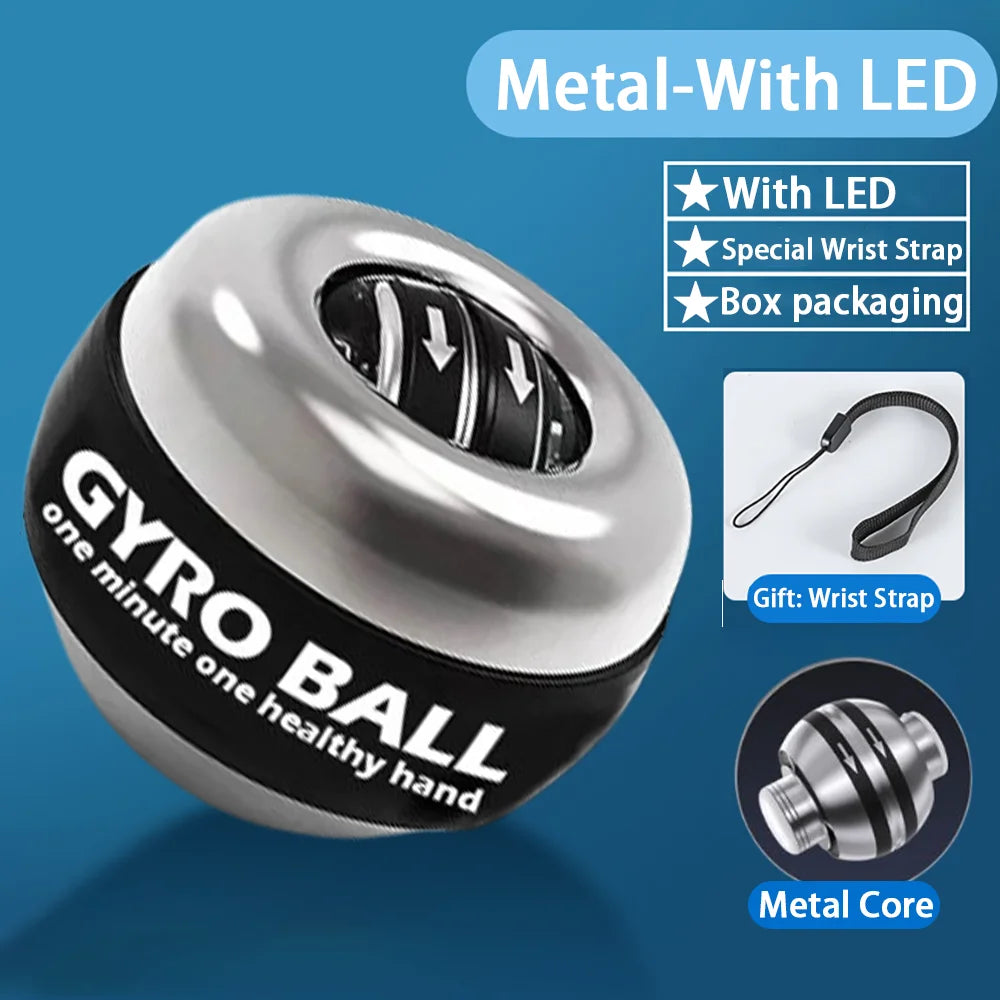 LED Powerball Wrist Trainer Ball Wrist Strengthener Gyro Self-Starting Forearm Trainer Gyro Ball for Strengthening Muscles