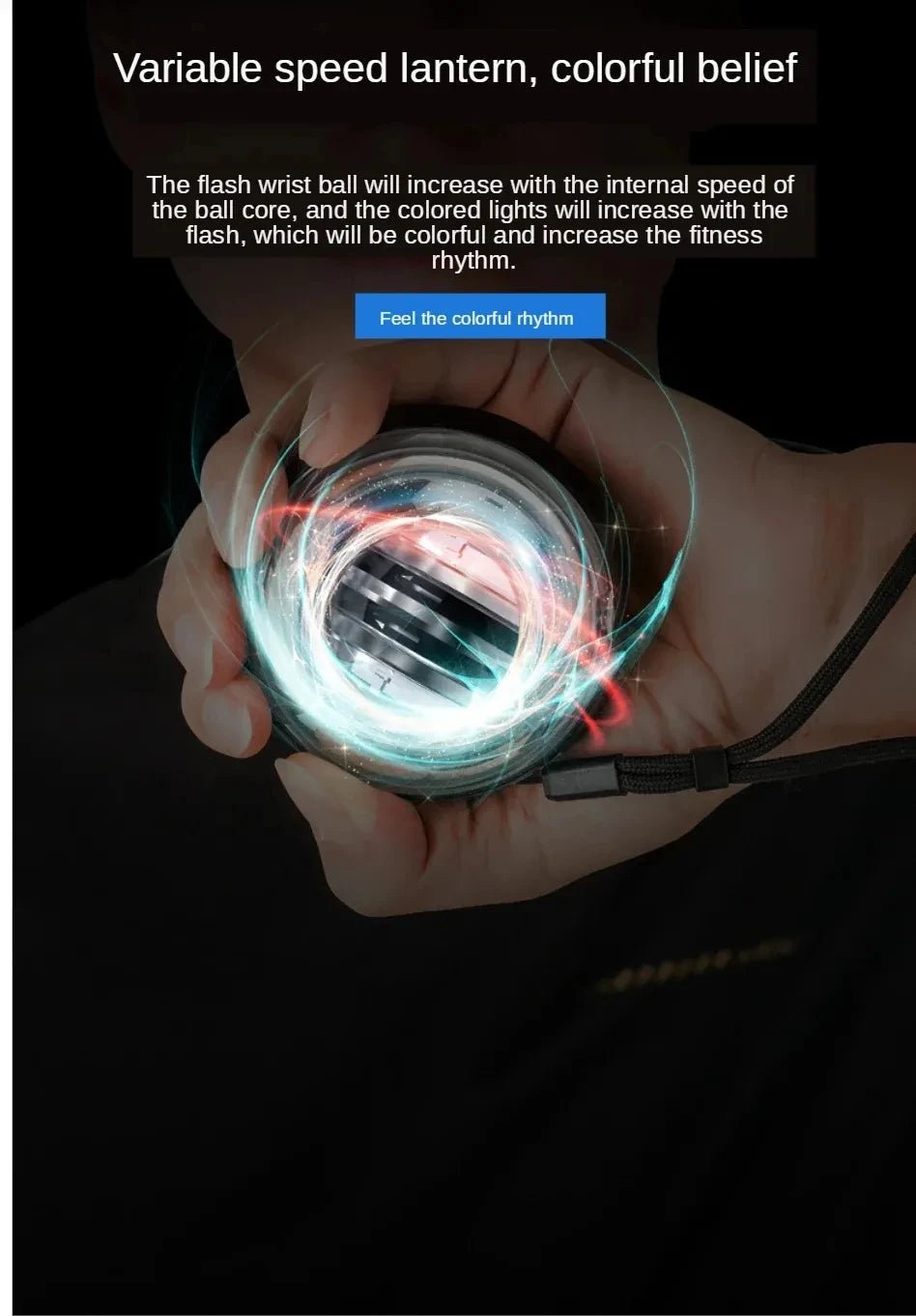 LED Powerball Wrist Trainer Ball Wrist Strengthener Gyro Self-Starting Forearm Trainer Gyro Ball for Strengthening Muscles