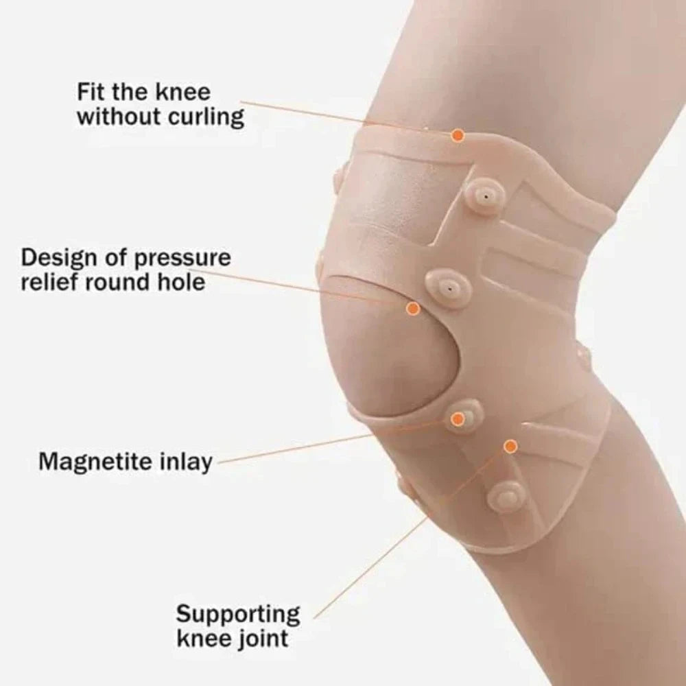 Magnetic knee compression sleeve for muscle spasms