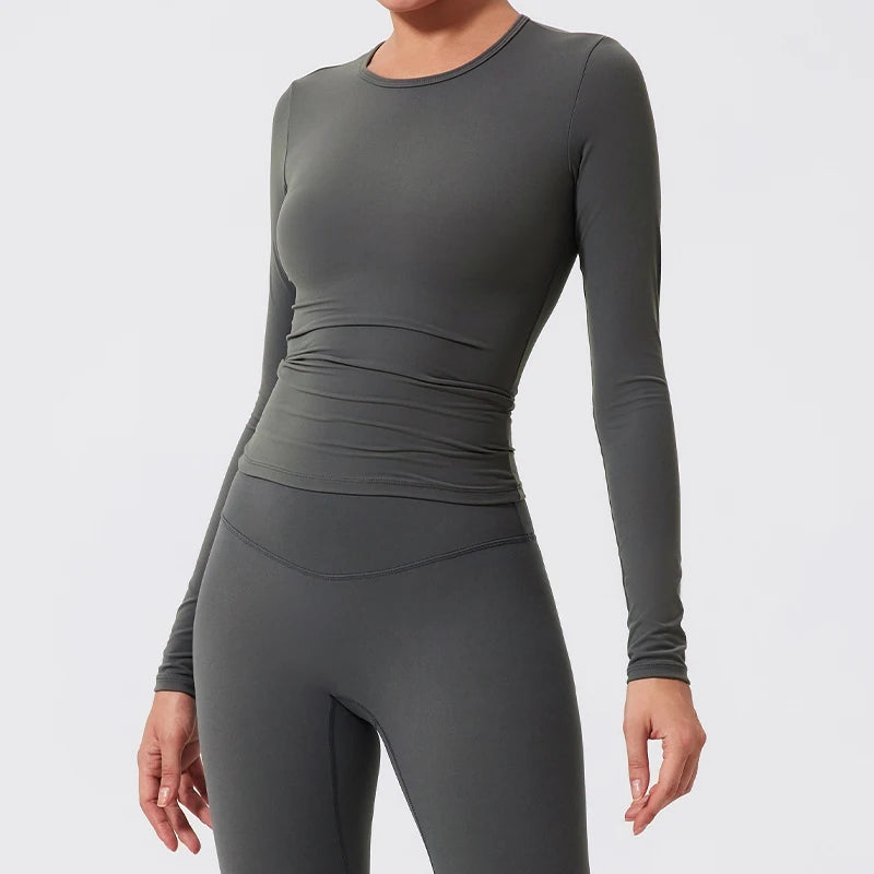Women’s long sleeve gym shirt for workouts