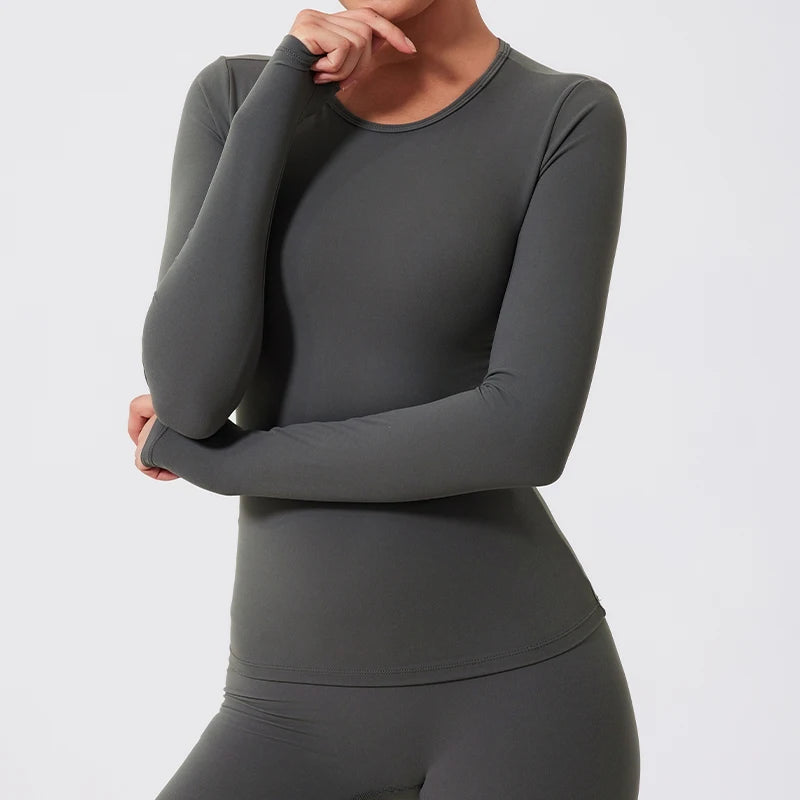 Ctenkevet Sports Long Sleeved Shirts Women Casual Outdoor Top Gym Fitness Wear T-shirt
