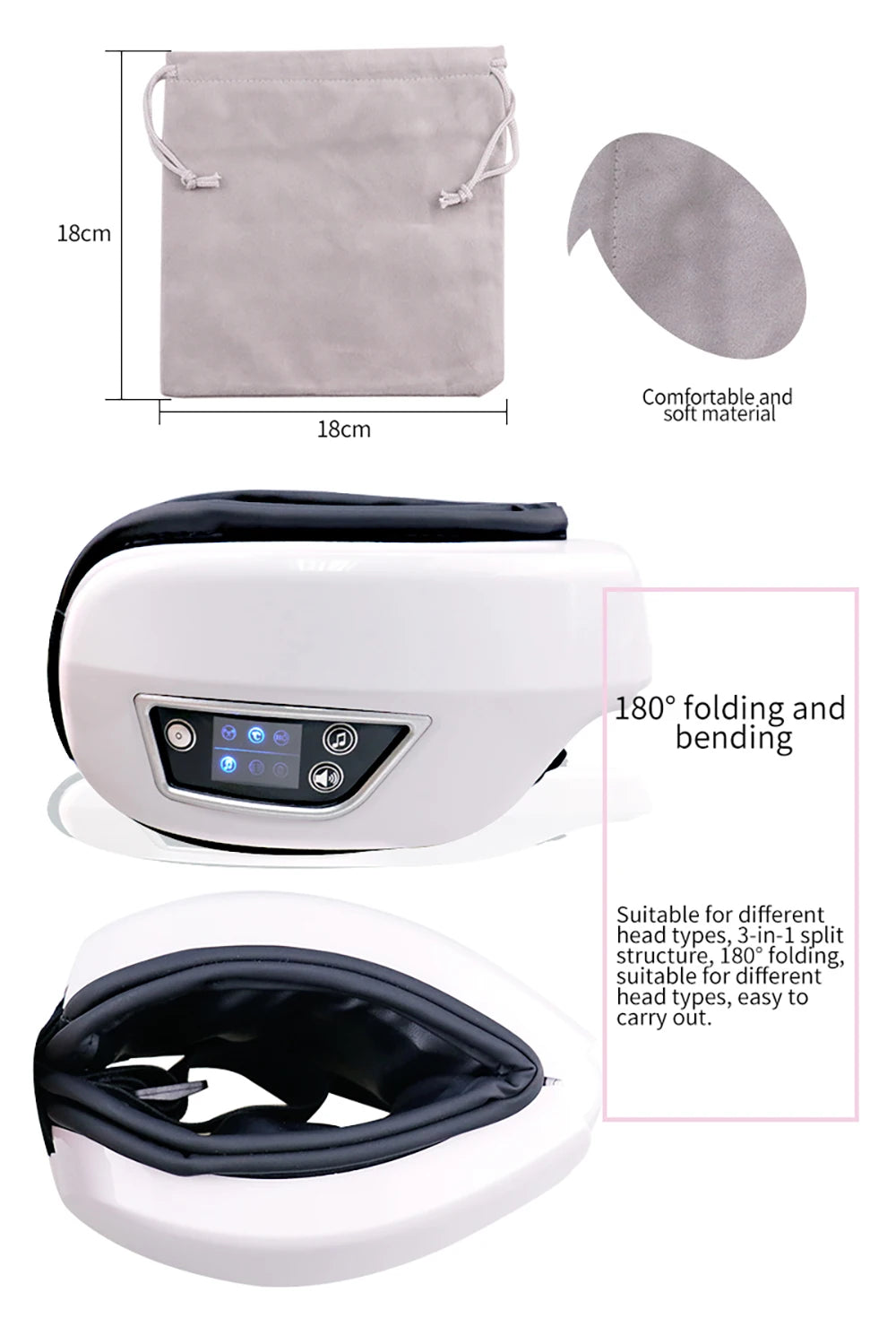 Smart Eye Massage Instrument Vibration Eye Care Massager Airbag Compress Bluetooth Music Eye Relax Fatigue Massage Sleep Mask