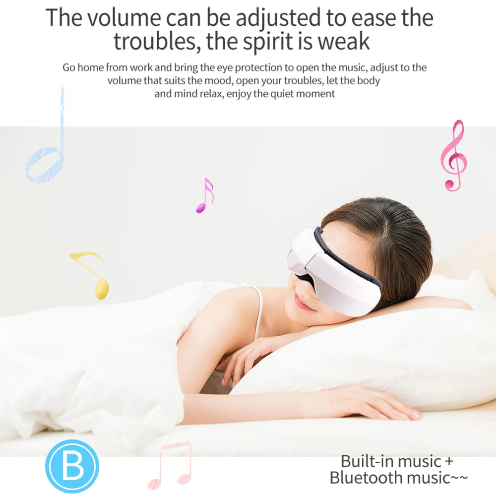 Smart Eye Massage Instrument Vibration Eye Care Massager Airbag Compress Bluetooth Music Eye Relax Fatigue Massage Sleep Mask