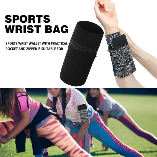 Zipper Running Bags Lightweight Wrist Wallet Pouch for Phone Key Card Sweatband Gym Fitness Sports Cycling Wristband Arm Bag