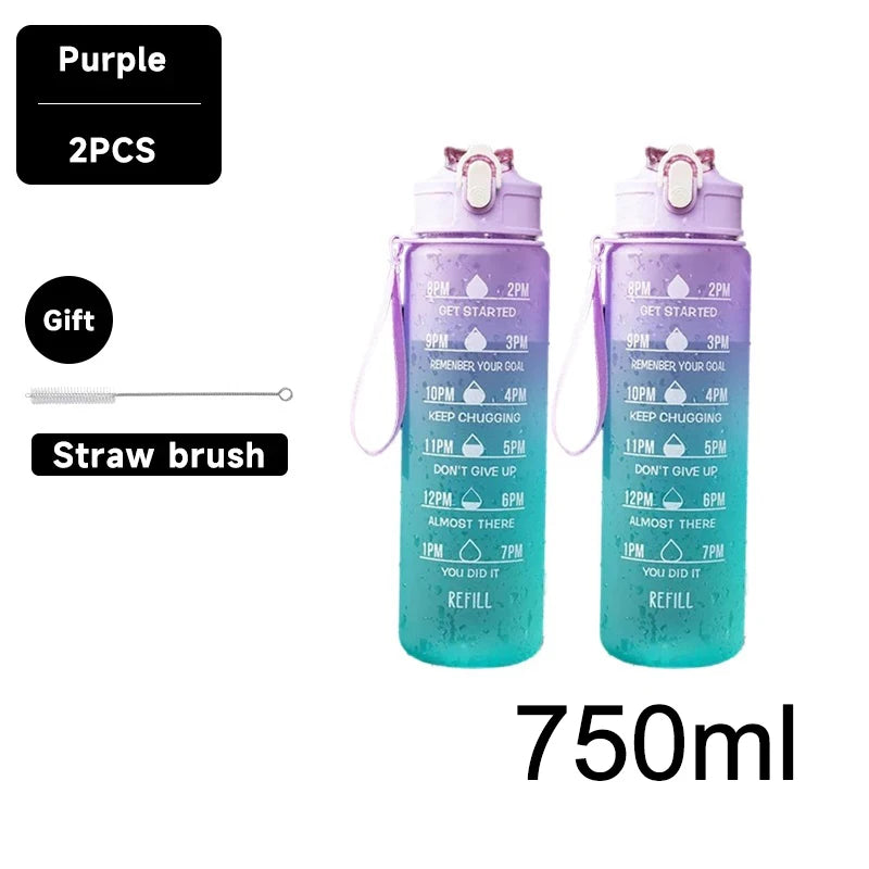 1 Liter Water Bottle Leakproof Drinking Bottles Outdoor Travel Gym Fitness Jugs