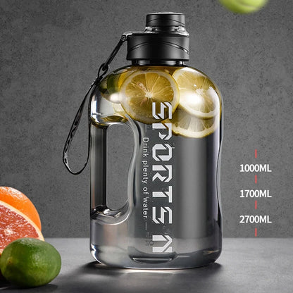 1.7L/2.7L Sports Water Bottle Gym Cycling Cup Portable Large Capacity Water Bottle For Fitness