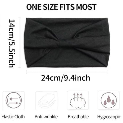 Wide -Side Elastic Band  Woman Yoga Hairbands Solid Color sports Hair Band tie Bandanas Fashion Headband  Headwear Turbans