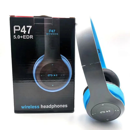 Stereo P47 Headset 5.0 Bluetooth Headset Folding Series Wireless Sports Game Headset for iPhone ,XiaoMi