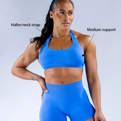 HAUT SHARK 2 Piece Set Women Seamless Yoga Set Sportswear Sleeveless Gym Cropped Top High Waist Leggings