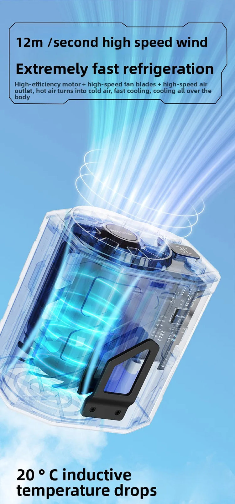 10000mAh Portable Waist Fan