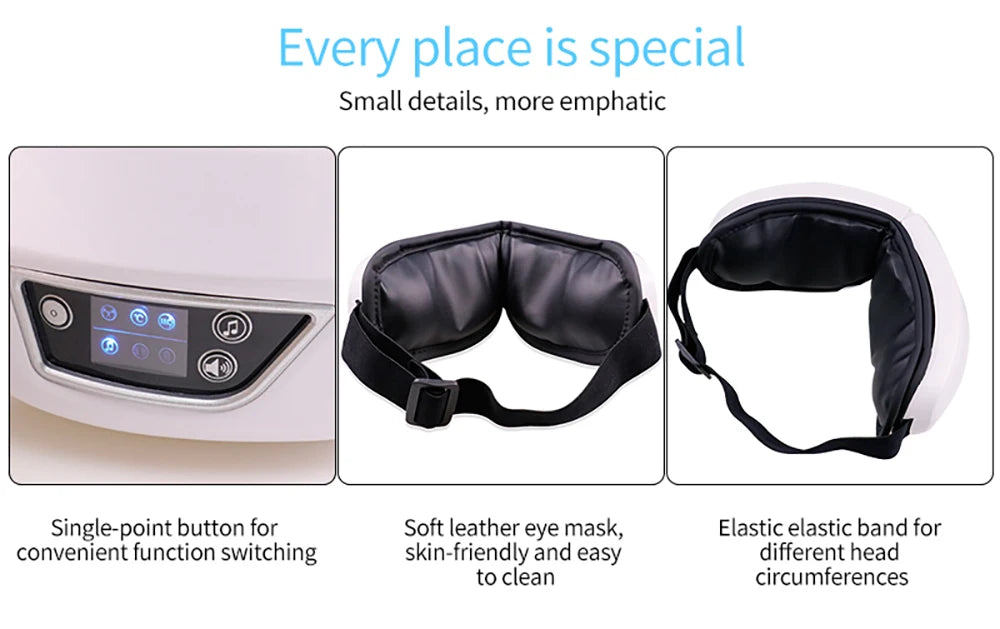 Smart Eye Massage Instrument Vibration Eye Care Massager Airbag Compress Bluetooth Music Eye Relax Fatigue Massage Sleep Mask