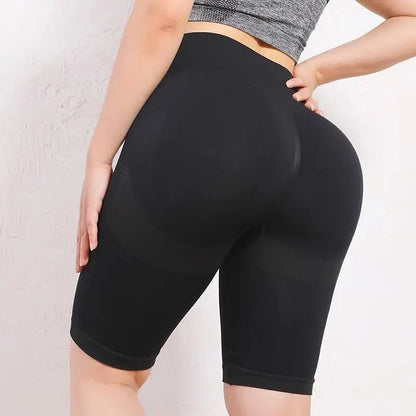 Women Elastic Yoga Shorts High Waist Tummy Control Ruched Booty Pants Seamless Butt Lifting Gym Workout Compression Tights