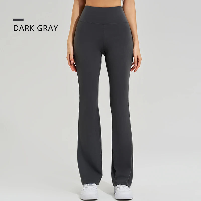 High Waist Yoga Pants High Elastic Sports Outer Wear Double Side Sharpened Bottom Pants Quick Dry Running Micro Flare Pants