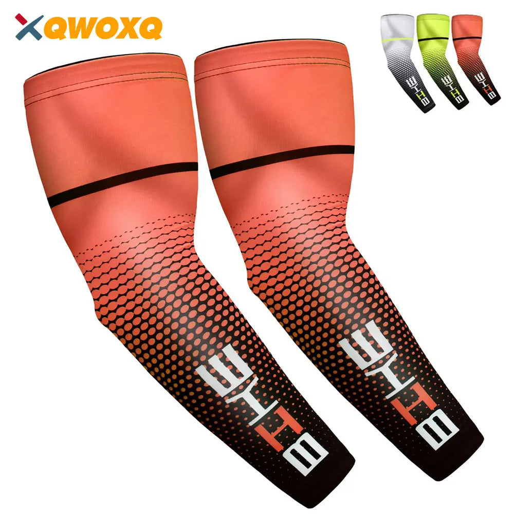 Cooling compression arm sleeves with UPF 50+ sun protection