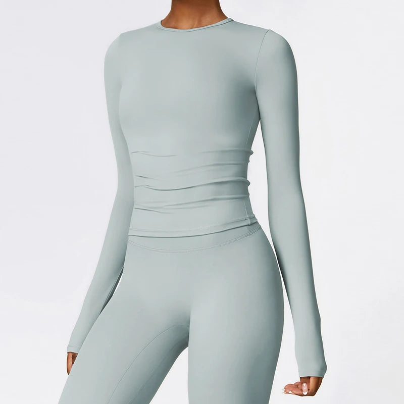 Women’s long sleeve gym shirt for workouts