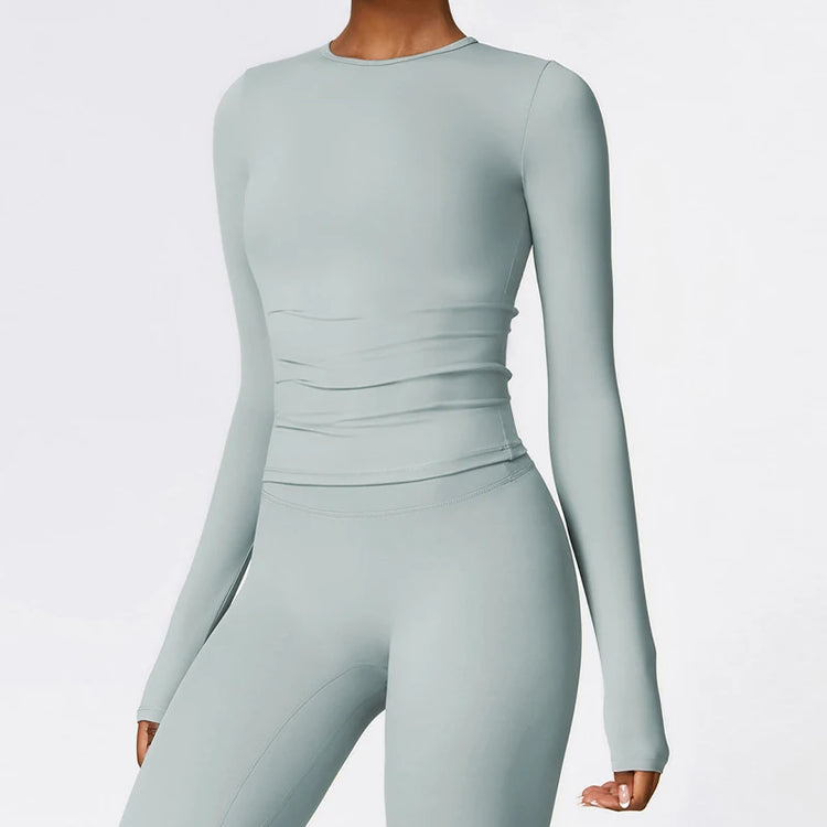 Women’s long sleeve gym shirt for workouts