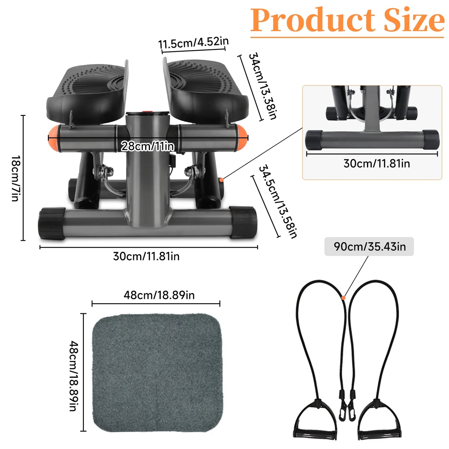 Compact Mini Stair Stepper with Shock Pad