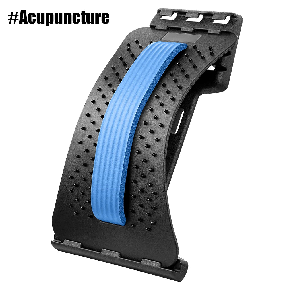 Adjustable lumbar stretcher for pain and stress relief