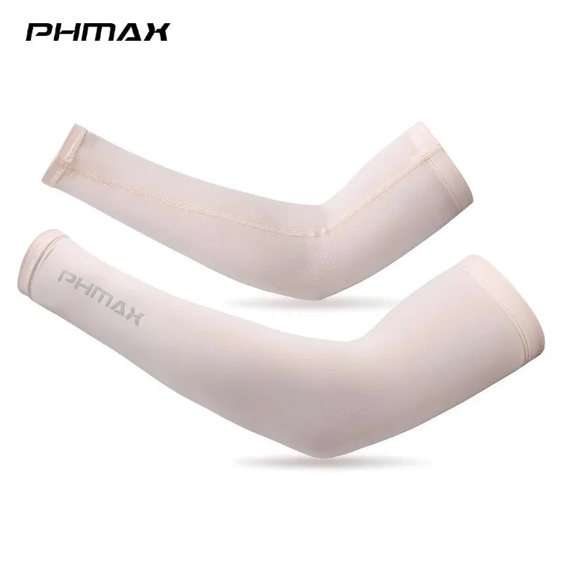 PHMAX Cycling Arm Sleeves Breathable UV Protection Running Arm Covers Fitness Basketball Elbow Pad Ice Silk Arm Wamrers