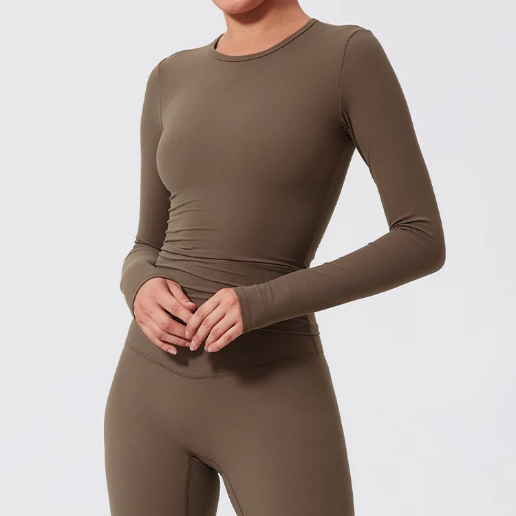 Women’s long sleeve gym shirt for workouts