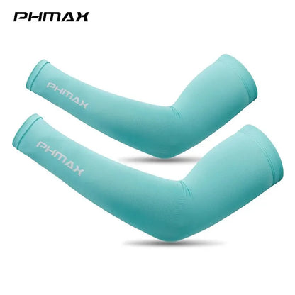 PHMAX Cycling Arm Sleeves Breathable UV Protection Running Arm Covers Fitness Basketball Elbow Pad Ice Silk Arm Wamrers