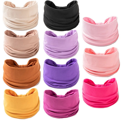 Wide -Side Elastic Band  Woman Yoga Hairbands Solid Color sports Hair Band tie Bandanas Fashion Headband  Headwear Turbans