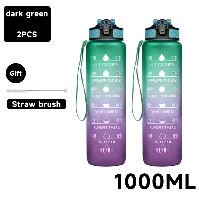 1 Liter Water Bottle Leakproof Drinking Bottles Outdoor Travel Gym Fitness Jugs