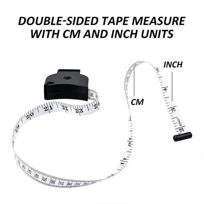 150CM Body Measuring Tape Retractable Body Tape Ruler Dual Sided Metric Meter Ruler Fat Weight Loss Fitness Accurate Tool