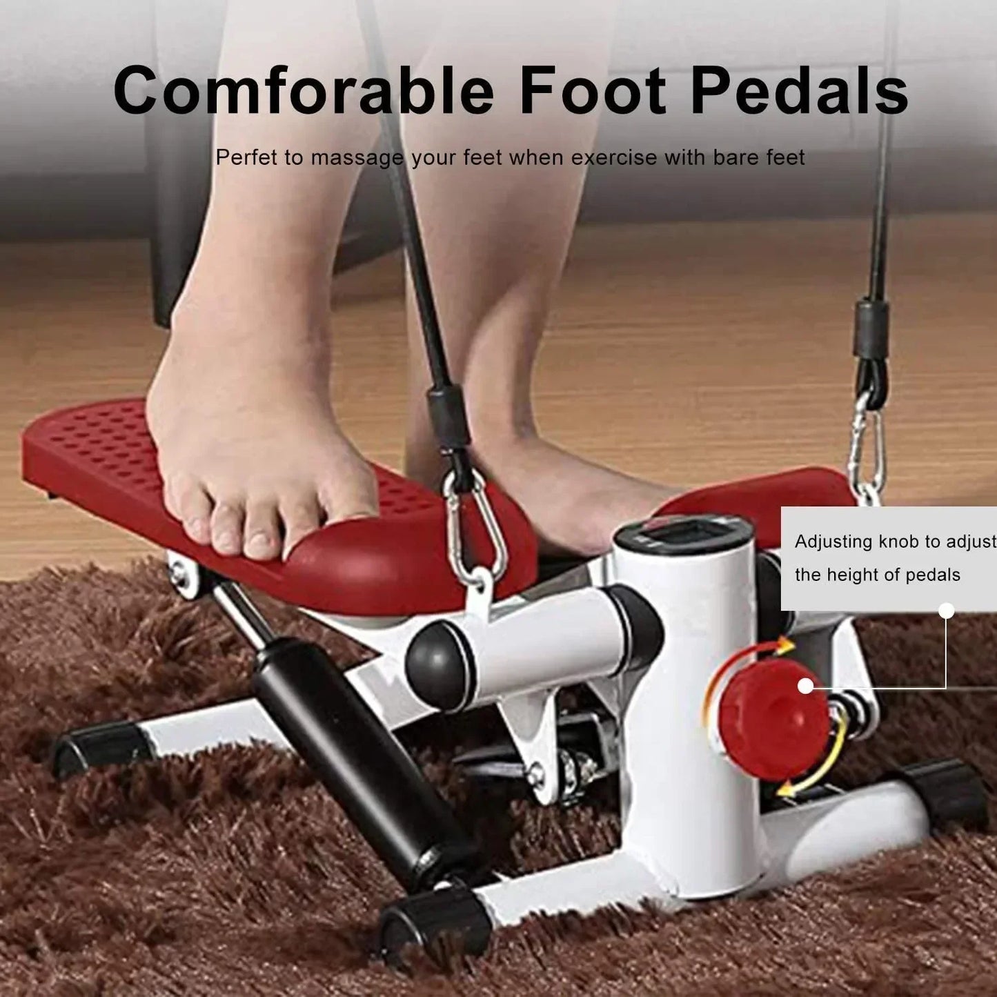 "Twisting Action Mini Stepper with Wide Anti-Slip Pedals"