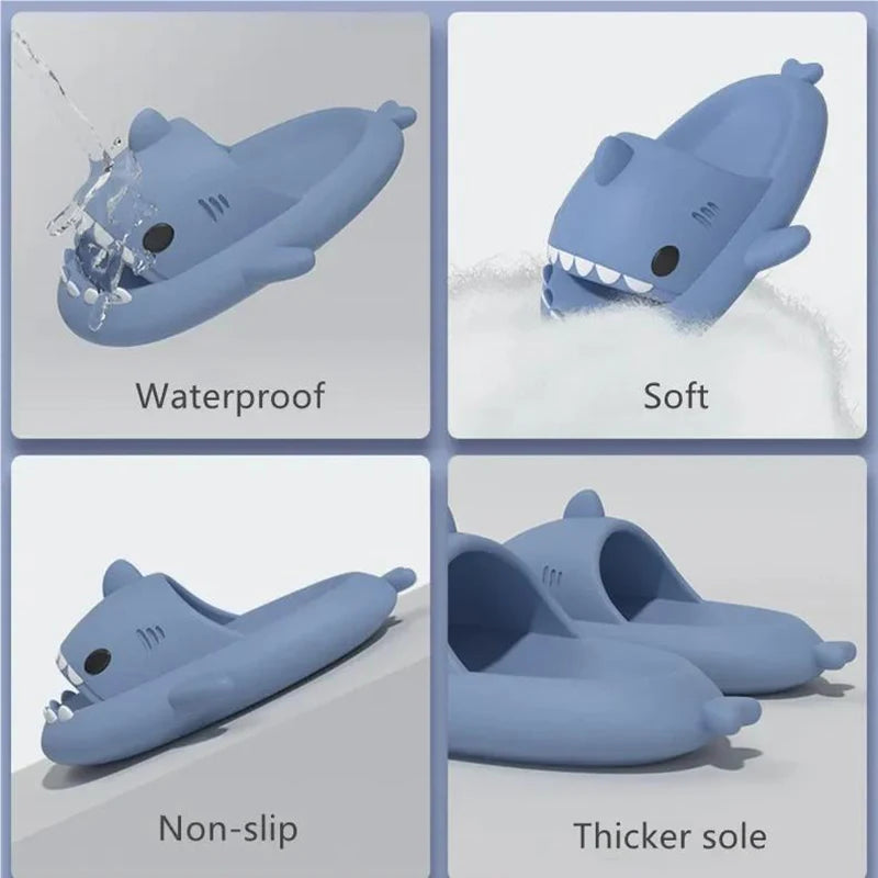Summer Shark Slippers Women Slides Men Bathroom Flip Flops Home Anti-Skid Flat Shoes Outdoor Slipper Children's Funny Sandals