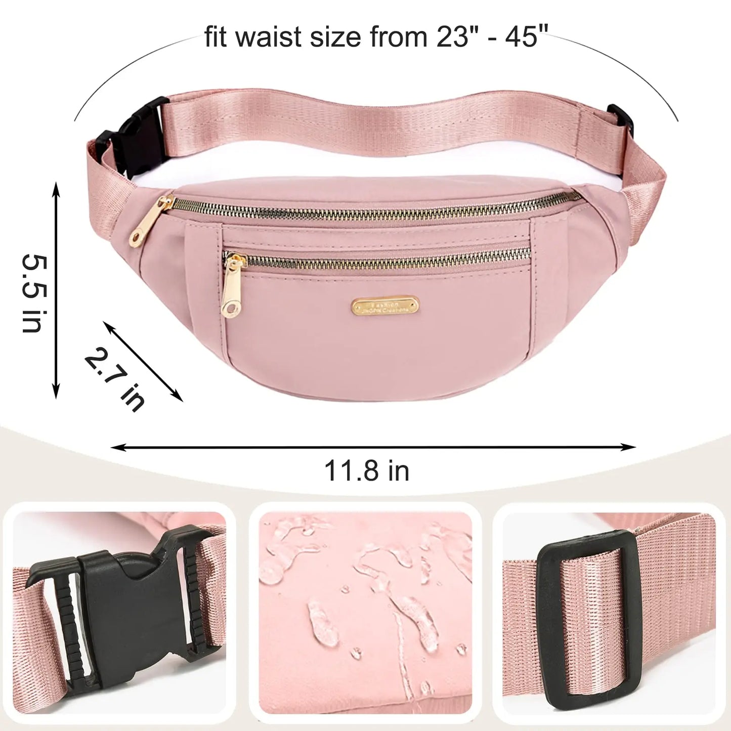 Fanny Packs for Fashion Waist Packs Lightweight Crossbody Bags Bum Bag for Running Hiking Travel Workout