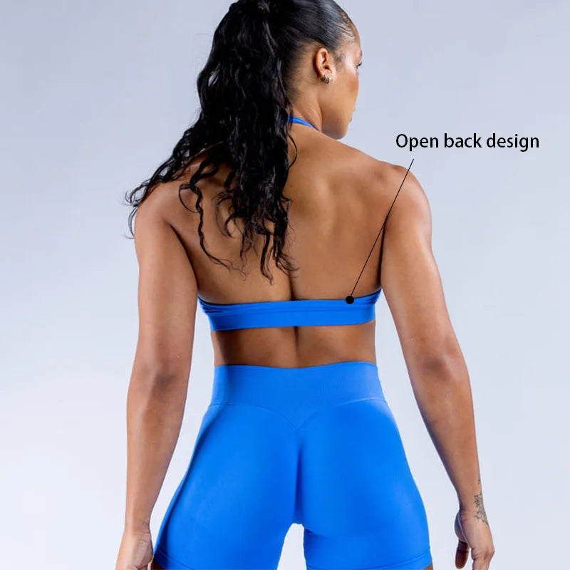 HAUT SHARK 2 Piece Set Women Seamless Yoga Set Sportswear Sleeveless Gym Cropped Top High Waist Leggings