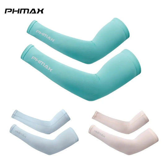 PHMAX Cycling Arm Sleeves Breathable UV Protection Running Arm Covers Fitness Basketball Elbow Pad Ice Silk Arm Wamrers